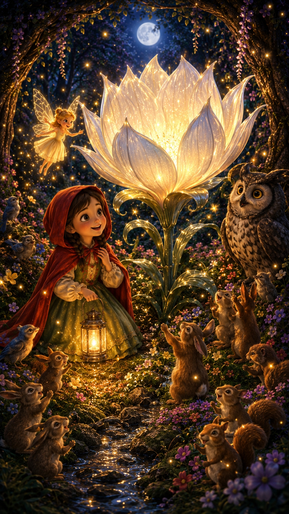 Children sharing the wonder of an illustrated tale